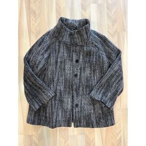 Eileen Fisher Textured Wool Blend Knit Jacket Size L